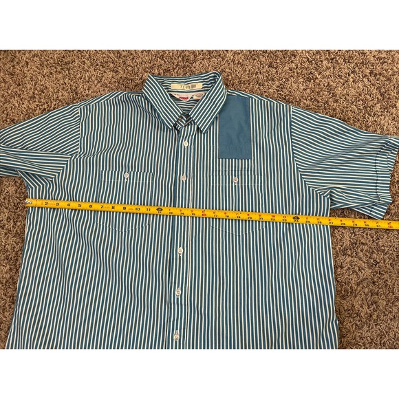 Vintage Asian Man Records Unitog USA Made XL Uniform Striped Button Up Shirt VTG - Picture 5 of 6